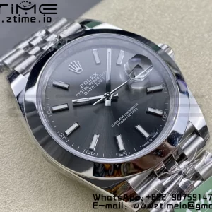 Rolex DateJust 41 126300 ARF 1:1 Best Edition 904L Steel Gray Dial on SS Jubilee Bracelet VR3235 - Super Clone Watch | 1:1 Best Version