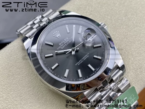 Rolex DateJust 41 126300 ARF 1:1 Best Edition 904L Steel Gray Dial on SS Jubilee Bracelet VR3235 - Super Clone Watch | 1:1 Best Version