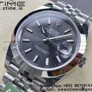 Rolex DateJust 41 126300 ARF 1:1 Best Edition 904L Steel Gray Dial on SS Jubilee Bracelet VR3235 - Super Clone Watch | 1:1 Best Version