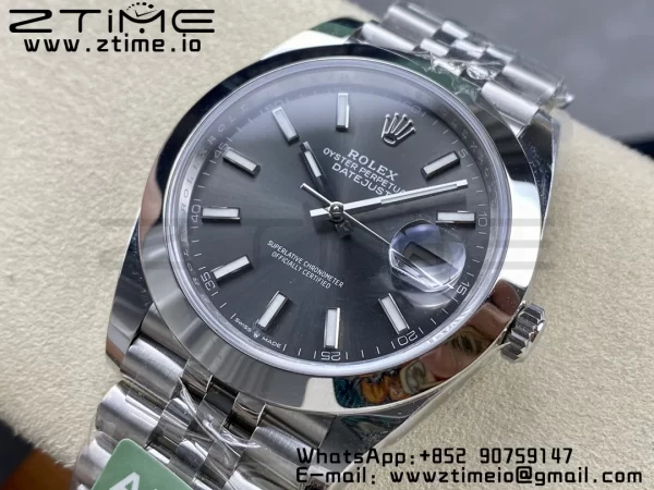 Rolex DateJust 41 126300 ARF 1:1 Best Edition 904L Steel Gray Dial on SS Jubilee Bracelet VR3235 - Super Clone Watch | 1:1 Best Version