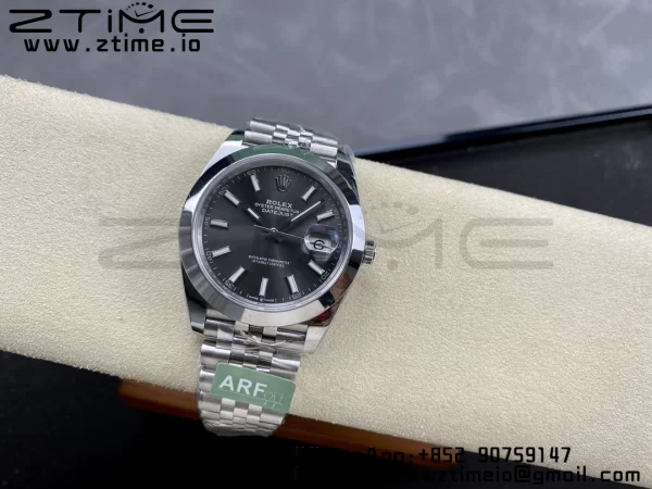 Rolex DateJust 41 126300 ARF 1:1 Best Edition 904L Steel Gray Dial on SS Jubilee Bracelet VR3235 - Super Clone Watch | 1:1 Best Version