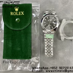 Rolex DateJust 41 126300 ARF 1:1 Best Edition 904L Steel Gray Dial on SS Jubilee Bracelet VR3235 - Super Clone Watch | 1:1 Best Version