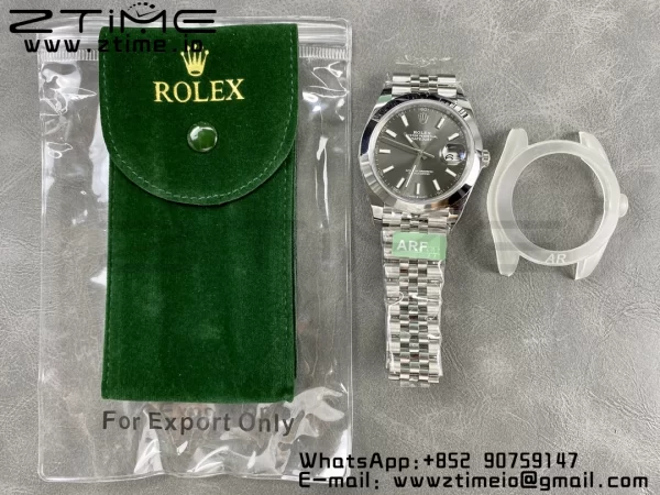 Rolex DateJust 41 126300 ARF 1:1 Best Edition 904L Steel Gray Dial on SS Jubilee Bracelet VR3235 - Super Clone Watch | 1:1 Best Version