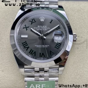 Rolex DateJust 41 126300 ARF  1:1 Best Edition 904L Steel Green Roman Dial on SS Jubilee Bracelet VR3235 - Super Clone Watch | 1:1 Best Version