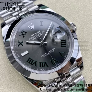 Rolex DateJust 41 126300 ARF  1:1 Best Edition 904L Steel Green Roman Dial on SS Jubilee Bracelet VR3235 - Super Clone Watch | 1:1 Best Version