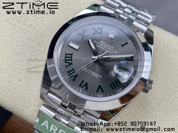 Rolex DateJust 41 126300 ARF  1:1 Best Edition 904L Steel Green Roman Dial on SS Jubilee Bracelet VR3235 - Super Clone Watch | 1:1 Best Version