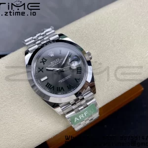 Rolex DateJust 41 126300 ARF  1:1 Best Edition 904L Steel Green Roman Dial on SS Jubilee Bracelet VR3235 - Super Clone Watch | 1:1 Best Version