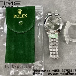 Rolex DateJust 41 126300 ARF  1:1 Best Edition 904L Steel Green Roman Dial on SS Jubilee Bracelet VR3235 - Super Clone Watch | 1:1 Best Version