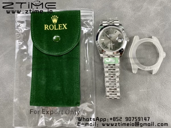 Rolex DateJust 41 126300 ARF  1:1 Best Edition 904L Steel Green Roman Dial on SS Jubilee Bracelet VR3235 - Super Clone Watch | 1:1 Best Version