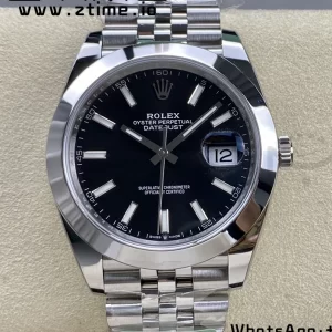 Rolex DateJust 41 126300 ARF  1:1 Best Edition 904L Steel Black Dial on SS Jubilee Bracelet VR3235 - Super Clone Watch | 1:1 Best Version