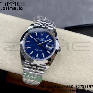 Rolex DateJust 41 126300 ARF 1:1 Best Edition 904L Steel Cadran albastru texturat pe brățară SS Jubilee VR3235 - Super Clone Watch | 1:1 Best Version