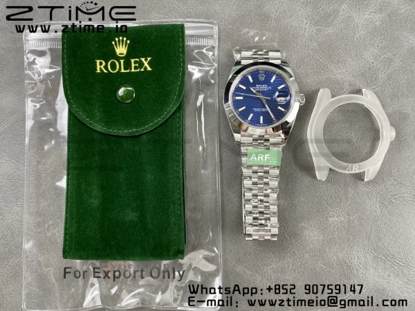 Rolex DateJust 41 126300 ARF 1:1 Best Edition 904L Steel Cadran albastru texturat pe brățară SS Jubilee VR3235 - Super Clone Watch | 1:1 Best Version