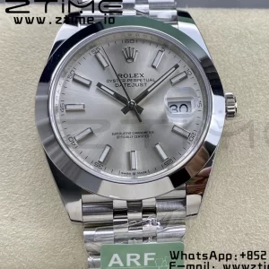 Rolex DateJust 41 126300 ARF  1:1 Best Edition 904L Steel Silvery Dial on SS Jubilee Bracelet VR3235 - Super Clone Watch | 1:1 Best Version