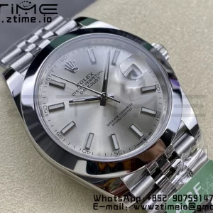 Rolex DateJust 41 126300 ARF  1:1 Best Edition 904L Steel Silvery Dial on SS Jubilee Bracelet VR3235 - Super Clone Watch | 1:1 Best Version