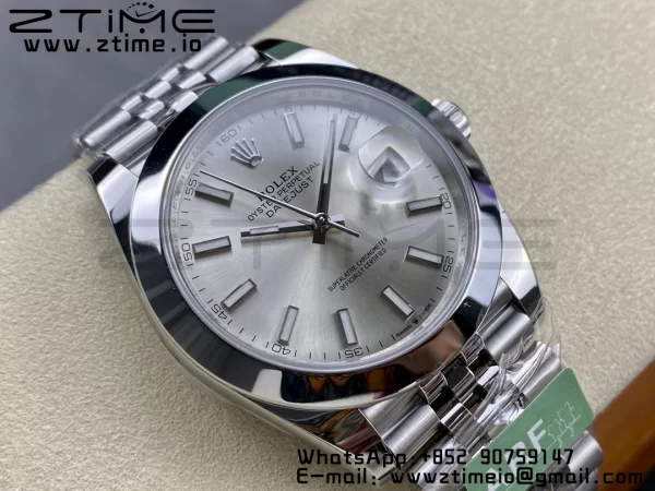 Rolex DateJust 41 126300 ARF  1:1 Best Edition 904L Steel Silvery Dial on SS Jubilee Bracelet VR3235 - Super Clone Watch | 1:1 Best Version