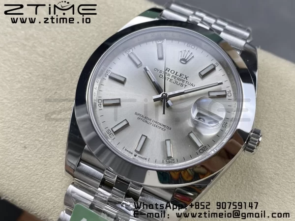 Rolex DateJust 41 126300 ARF  1:1 Best Edition 904L Steel Silvery Dial on SS Jubilee Bracelet VR3235 - Super Clone Watch | 1:1 Best Version