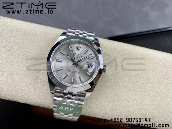 Rolex DateJust 41 126300 ARF  1:1 Best Edition 904L Steel Silvery Dial on SS Jubilee Bracelet VR3235 - Super Clone Watch | 1:1 Best Version