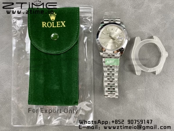 Rolex DateJust 41 126300 ARF  1:1 Best Edition 904L Steel Silvery Dial on SS Jubilee Bracelet VR3235 - Super Clone Watch | 1:1 Best Version