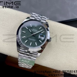Rolex DateJust 41 126300 ARF 1:1 Mejor Edición 904L Acero Esfera Verde Texturada en SS Jubilee Pulsera VR3235 - Super Clone Watch | 1:1 Mejor Versión