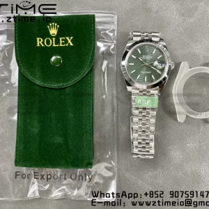Rolex DateJust 41 126300 ARF 1:1 Mejor Edición 904L Acero Esfera Verde Texturada en SS Jubilee Pulsera VR3235 - Super Clone Watch | 1:1 Mejor Versión
