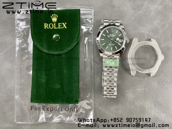 Rolex DateJust 41 126300 ARF 1:1 Mejor Edición 904L Acero Esfera Verde Texturada en SS Jubilee Pulsera VR3235 - Super Clone Watch | 1:1 Mejor Versión