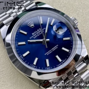 Rolex DateJust 41 126300 ARF 1:1 Best Edition 904L Steel Blue Dial on SS Jubilee Bracelet VR3235 - Super Clone Watch | 1:1 Best Version