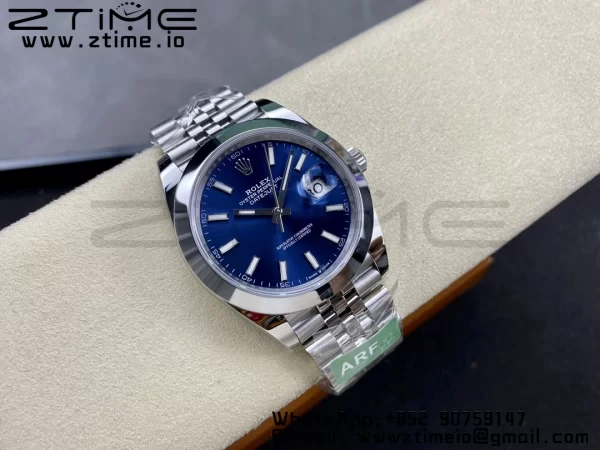 Rolex DateJust 41 126300 ARF 1:1 Best Edition 904L Steel Blue Dial on SS Jubilee Bracelet VR3235 - Super Clone Watch | 1:1 Best Version