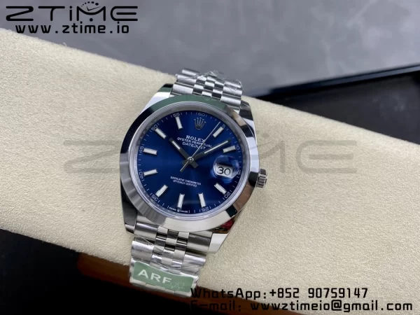 Rolex DateJust 41 126300 ARF 1:1 Best Edition 904L Steel Blue Dial on SS Jubilee Bracelet VR3235 - Super Clone Watch | 1:1 Best Version