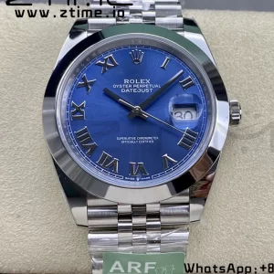 Rolex DateJust 41 126300 ARF  1:1 Best Edition 904L Steel Blue Roman Dial on SS Jubilee Bracelet VR3235 - Super Clone Watch | 1:1 Best Version