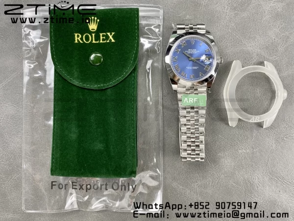 Rolex DateJust 41 126300 ARF  1:1 Best Edition 904L Steel Blue Roman Dial on SS Jubilee Bracelet VR3235 - Super Clone Watch | 1:1 Best Version