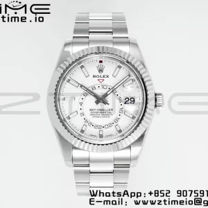 Rolex Sky-Dweller 326934 904L SS ZF 1:1 Best Edition White Dial on SS Jubilee Bracelet A2824 - Super Clone Watch | 1:1 Best Version