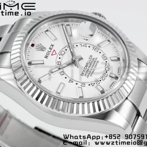 Rolex Sky-Dweller 326934 904L SS ZF 1:1 Best Edition White Dial on SS Jubilee Bracelet A2824 - Super Clone Watch | 1:1 Best Version
