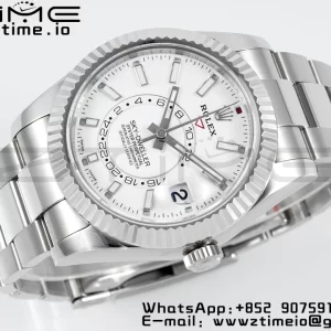 Rolex Sky-Dweller 326934 904L SS ZF 1:1 Best Edition White Dial on SS Jubilee Bracelet A2824 - Super Clone Watch | 1:1 Best Version