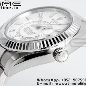 Rolex Sky-Dweller 326934 904L SS ZF 1:1 Best Edition White Dial on SS Jubilee Bracelet A2824 - Super Clone Watch | 1:1 Best Version