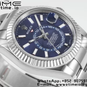 Rolex Sky-Dweller 326934 904L SS ZF 1:1 Best Edition Blue Dial on SS Jubilee Bracelet A2824 - Super Clone Watch | 1:1 Best Version