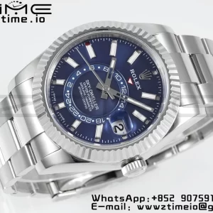 Rolex Sky-Dweller 326934 904L SS ZF 1:1 Best Edition Blue Dial on SS Jubilee Bracelet A2824 - Super Clone Watch | 1:1 Best Version