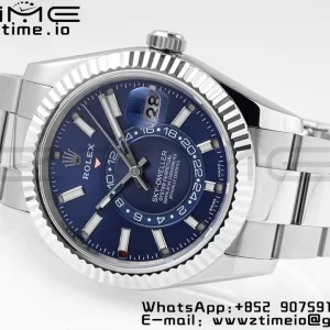 Rolex Sky-Dweller 326934 904L SS ZF 1:1 Best Edition Blue Dial on SS Jubilee Bracelet A2824 - Super Clone Watch | 1:1 Best Version
