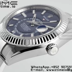 Rolex Sky-Dweller 326934 904L SS ZF 1:1 Best Edition Blue Dial on SS Jubilee Bracelet A2824 - Super Clone Watch | 1:1 Best Version