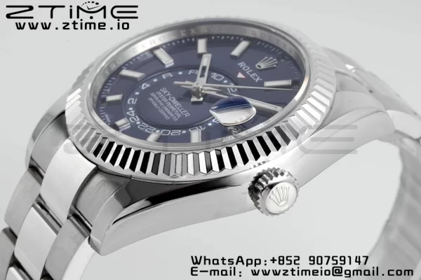 Rolex Sky-Dweller 326934 904L SS ZF 1:1 Best Edition Blue Dial on SS Jubilee Bracelet A2824 - Super Clone Watch | 1:1 Best Version