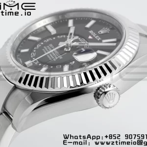 Rolex Sky-Dweller 326934 904L SS ZF 1:1 Best Edition Black Dial on SS Jubilee Bracelet A2824 - Super Clone Watch | 1:1 Best Version