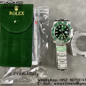 Rolex Submariner 116610 LV Verde Cerámica ARF 904L 1:1 Mejor Edición en SS Pulsera SA3135 - Super Clone Watch | 1:1 Mejor Versión