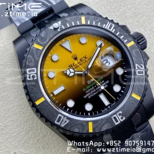 Rolex Submariner DIW DLC VSF 1:1 Best Edition Black/Yellow Dial on DLC Bracelet VS3135 - Super Clone Watch | 1:1 Best Version