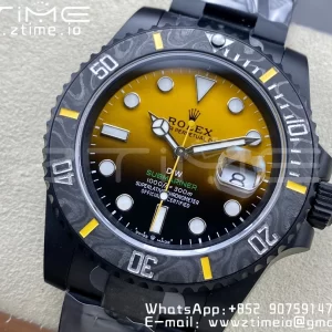 Rolex Submariner DIW DLC VSF 1:1 Best Edition Black/Yellow Dial on DLC Bracelet VS3135 - Super Clone Watch | 1:1 Best Version