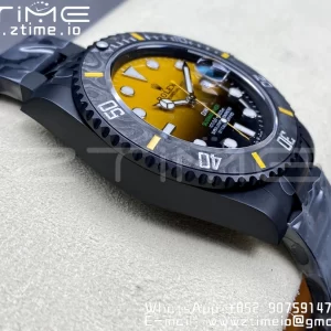 Rolex Submariner DIW DLC VSF 1:1 Best Edition Black/Yellow Dial on DLC Bracelet VS3135 - Super Clone Watch | 1:1 Best Version