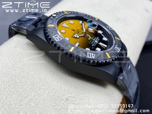Rolex Submariner DIW DLC VSF 1:1 Best Edition Black/Yellow Dial on DLC Bracelet VS3135 - Super Clone Watch | 1:1 Best Version