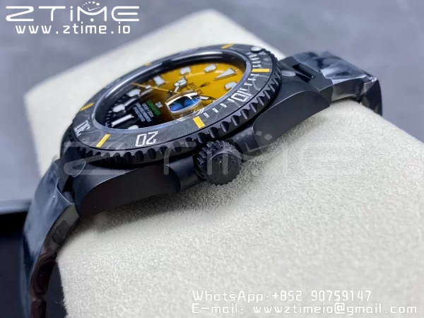 Rolex Submariner DIW DLC VSF 1:1 Best Edition Black/Yellow Dial on DLC Bracelet VS3135 - Super Clone Watch | 1:1 Best Version