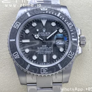 Rolex Submariner Sandblasted DIWF Best Edition Carbon Bezel Carbon Dial Dial on SS Bracelet VR3135 - Super Clone Watch | 1:1 Best Version