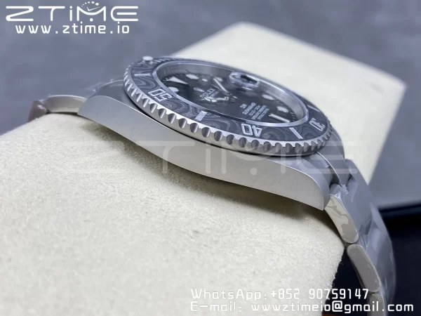 Rolex Submariner Sandblasted DIWF Best Edition Carbon Bezel Carbon Dial Dial on SS Bracelet VR3135 - Super Clone Watch | 1:1 Best Version