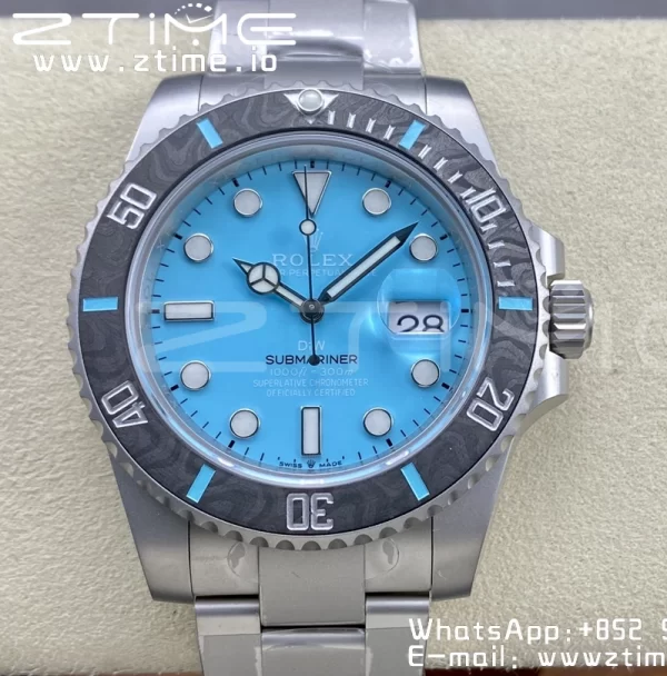 Rolex Submariner DIW Sandblasted VSF 1:1 Best Edition Tiffany Blue Dial on SS Bracelet VS3135 - Super Clone Watch | 1:1 Nejlepší verze