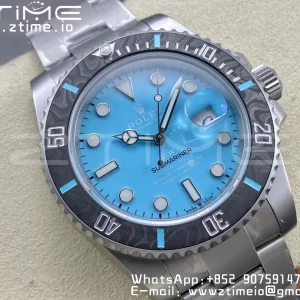 Rolex Submariner DIW Sandblasted VSF 1:1 Best Edition Tiffany Blue Dial on SS Bracelet VS3135 - Super Clone Watch | 1:1 Nejlepší verze